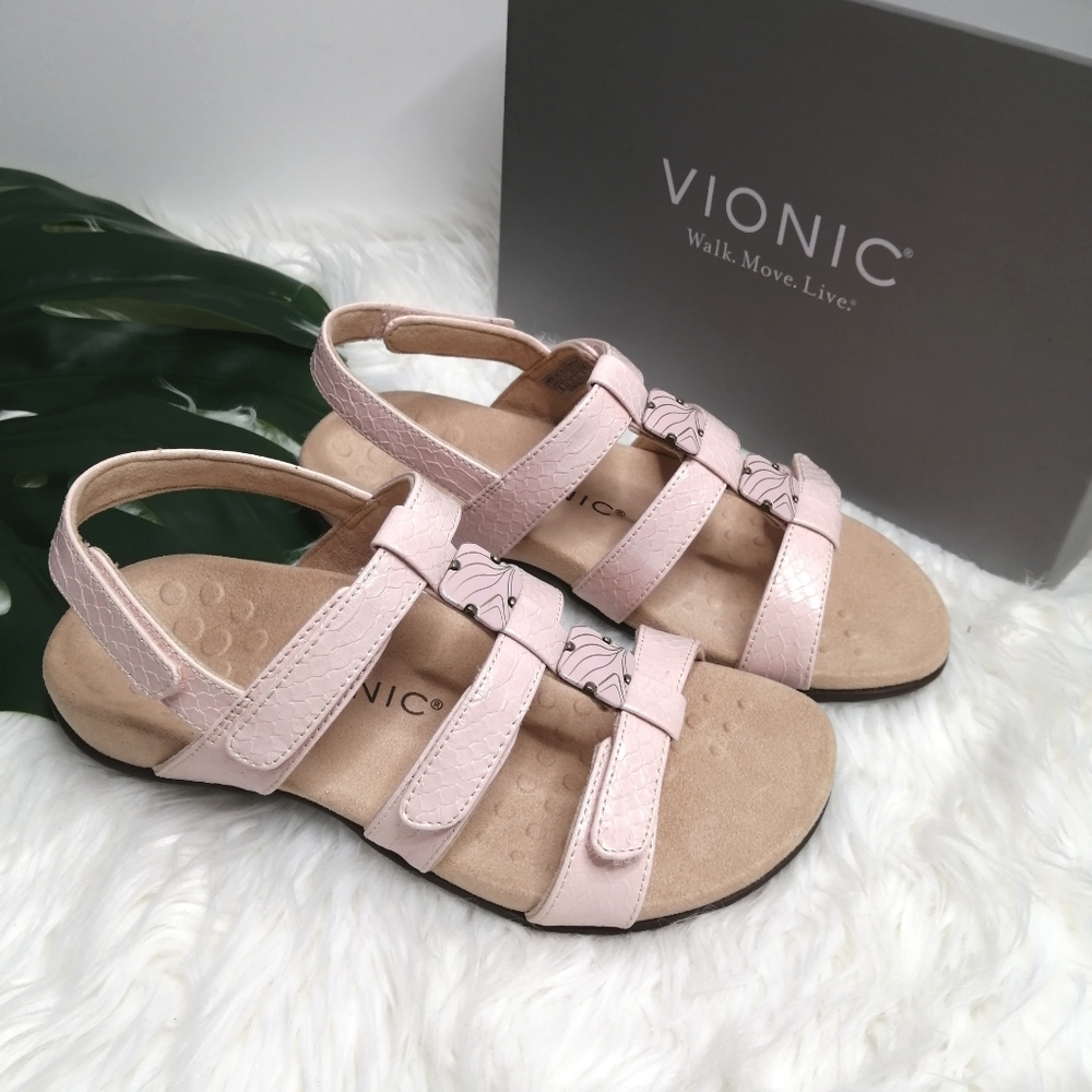 Vionic Women's Amber Pink Adjustable Sandal Size 6 / 37 NEW